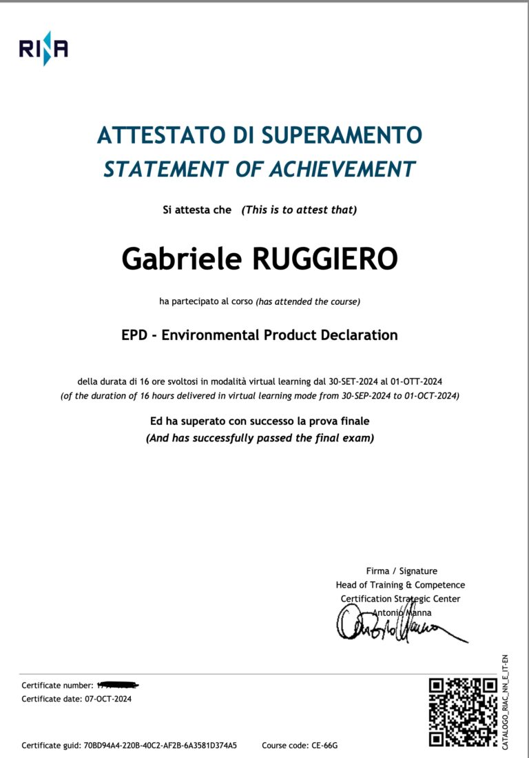 Qualifica EPD: Il Mio Percorso per Contrastare il Greenwashing e Promuovere la Sostenibilità Aziendale